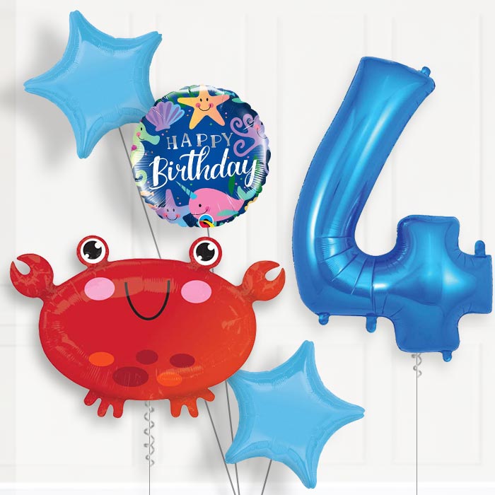 Crab Birthday Balloon Package Choose Your Number