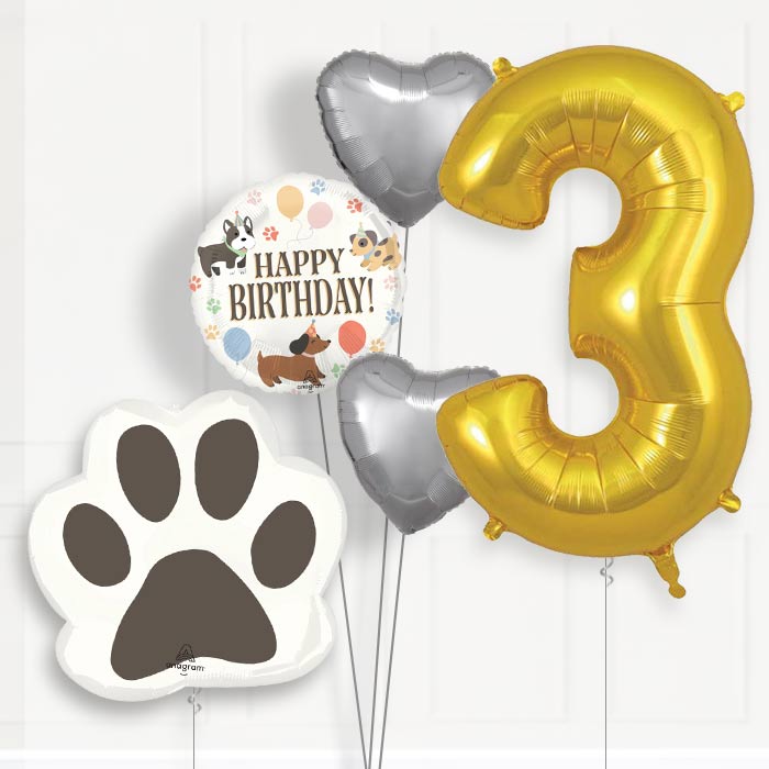 Dog Birthday Balloon Package Choose Your Number