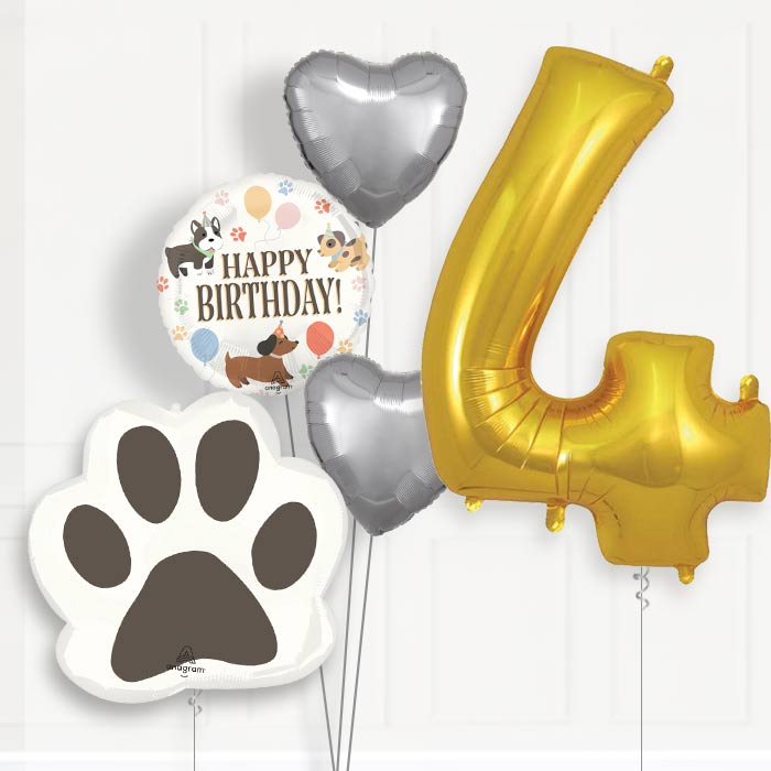 Dog Birthday Balloon Package Choose Your Number