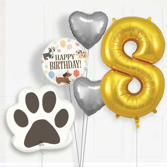 Dog Birthday Balloon Package Choose Your Number