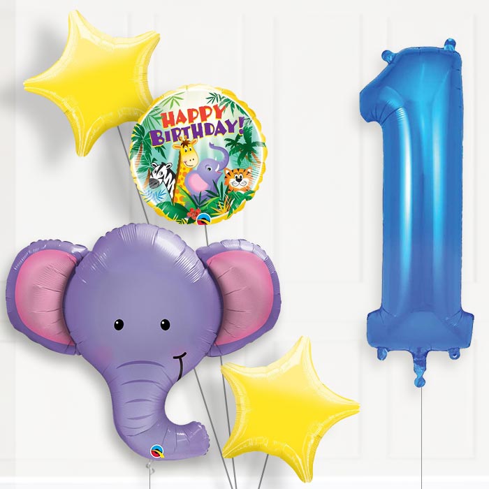 Elephant Birthday Balloon Package Choose Your Number