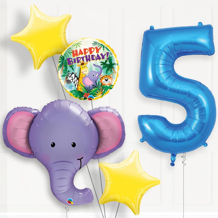 Elephant Birthday Balloon Package Choose Your Number