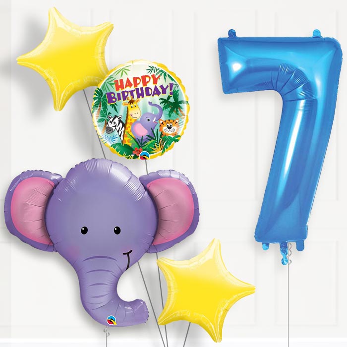 Elephant Birthday Balloon Package Choose Your Number