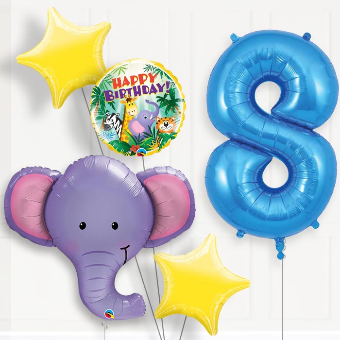 Elephant Birthday Balloon Package Choose Your Number