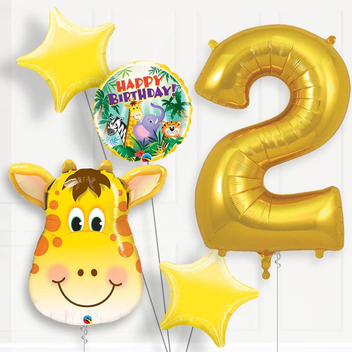 Giraffe Birthday Balloon Package Choose Your Number