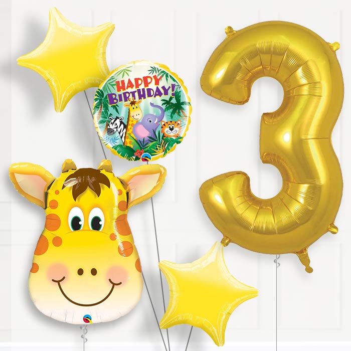 Giraffe Birthday Balloon Package Choose Your Number