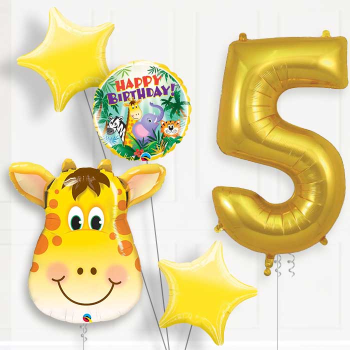 Giraffe Birthday Balloon Package Choose Your Number