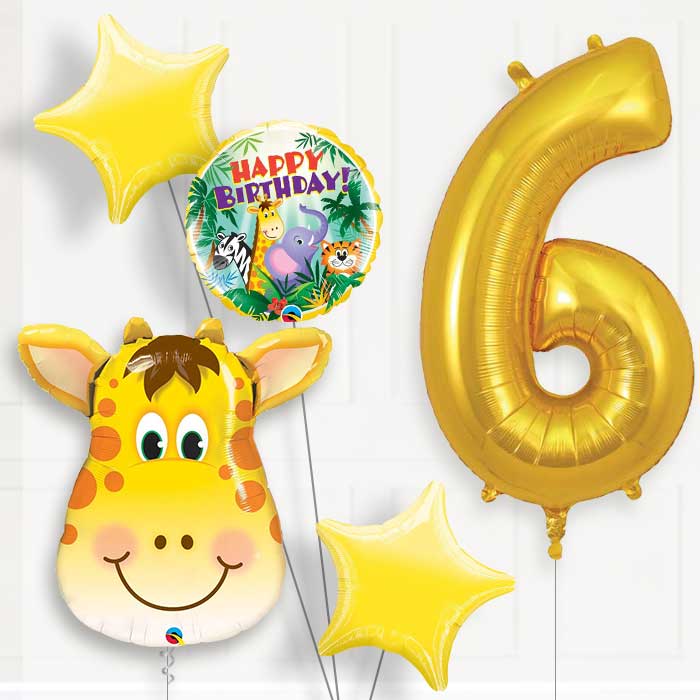 Giraffe Birthday Balloon Package Choose Your Number
