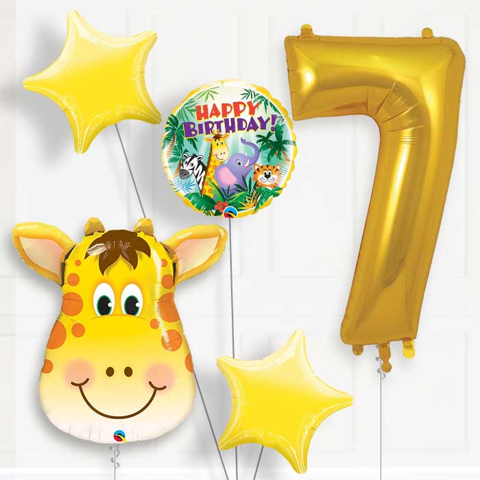 Giraffe Birthday Balloon Package Choose Your Number