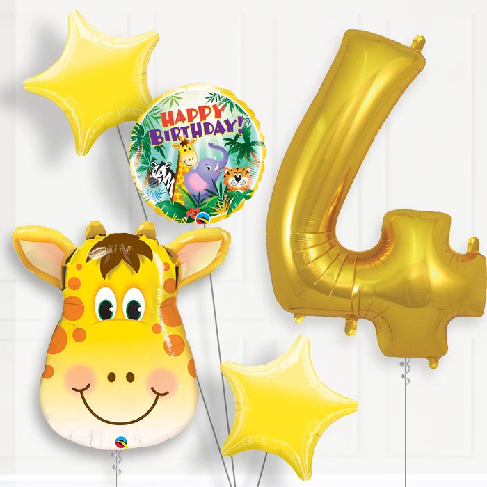 Giraffe Birthday Balloon Package Choose Your Number