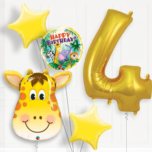 Giraffe Birthday Balloon Package Choose Your Number