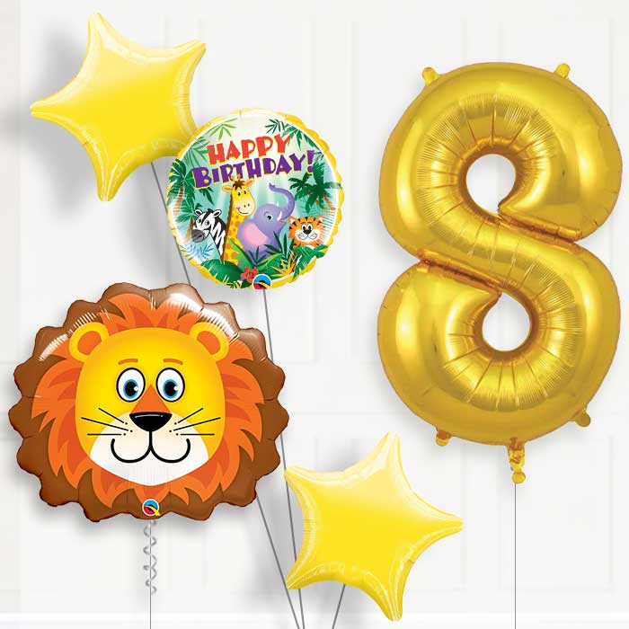 Lion Birthday Balloon Package Choose Your Number