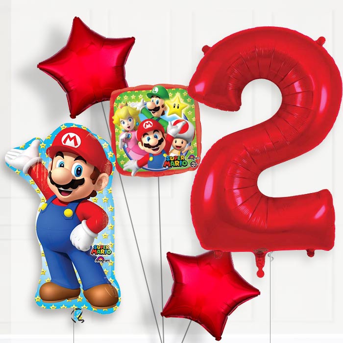 Mario Birthday Balloon Package Choose Your Number