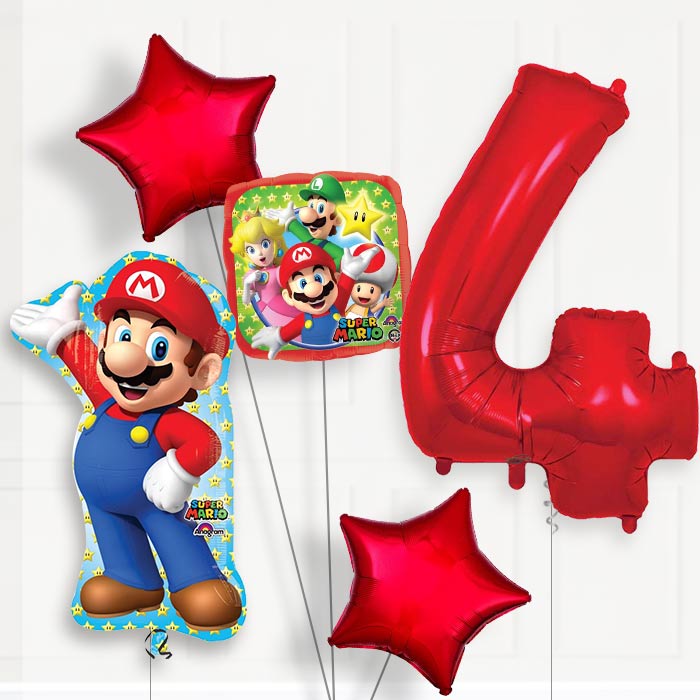 Mario Birthday Balloon Package Choose Your Number