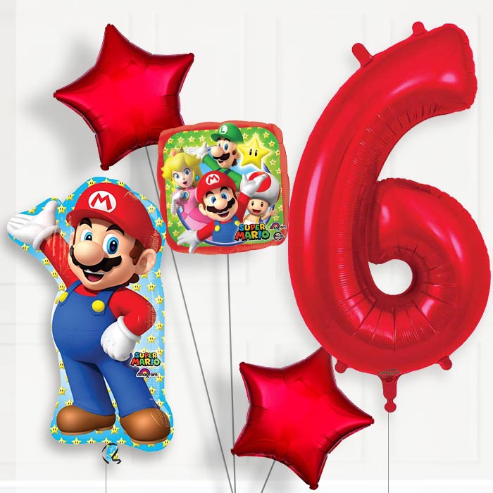 Mario Birthday Balloon Package Choose Your Number
