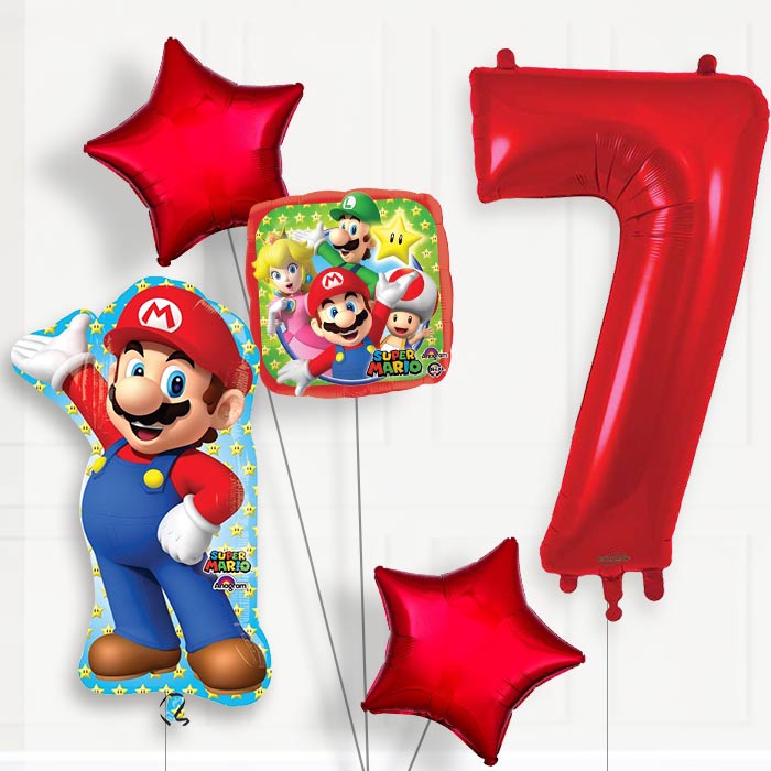 Mario Birthday Balloon Package Choose Your Number
