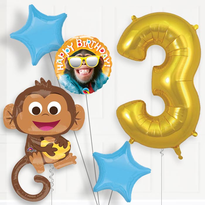 Monkey Birthday Balloon Package Choose Your Number