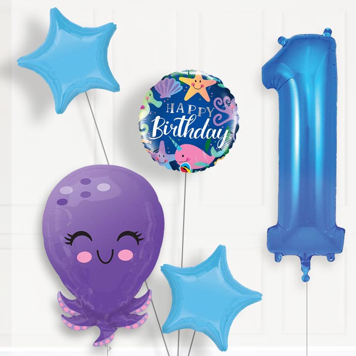Octopus Birthday Balloon Package Choose Your Number