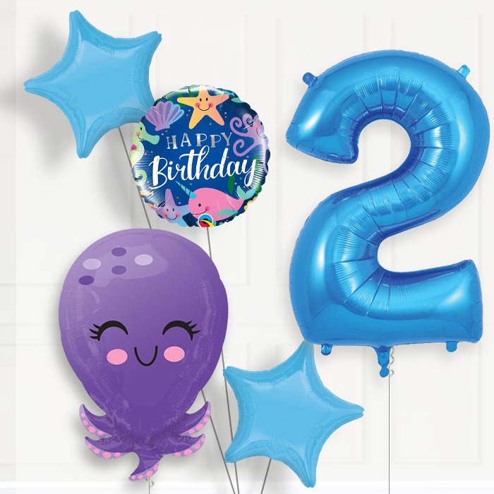 Octopus Birthday Balloon Package Choose Your Number