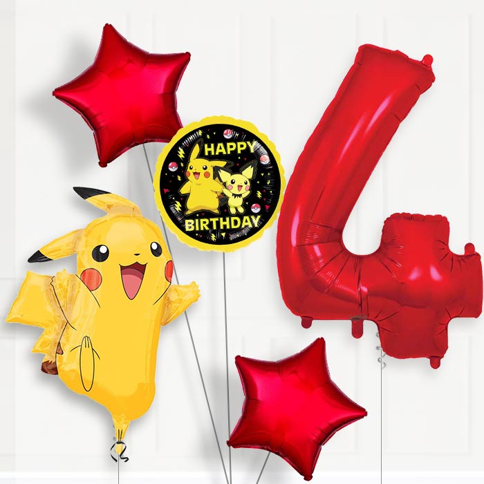 Pokemon Pikachu Birthday Balloon Package Choose Your Number