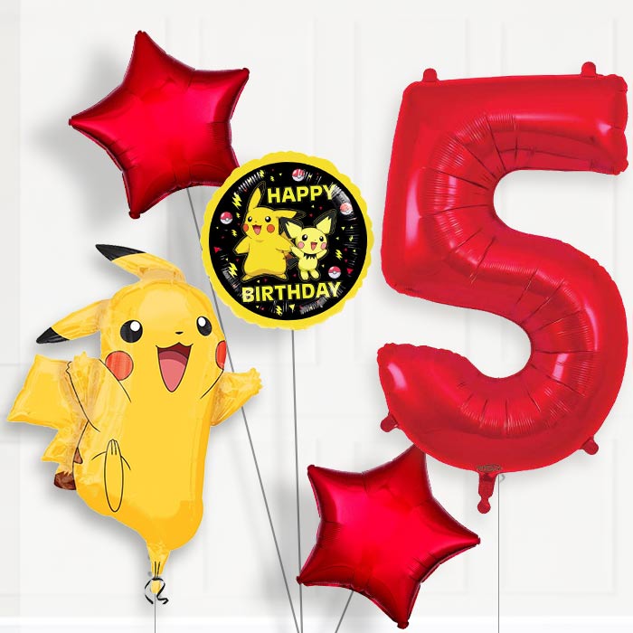 Pokemon Pikachu Birthday Balloon Package Choose Your Number