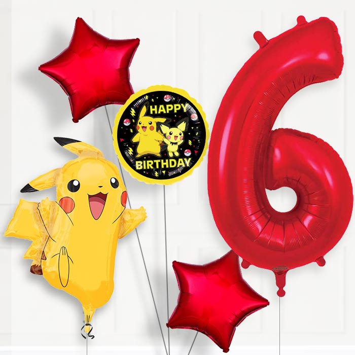 Pokemon Pikachu Birthday Balloon Package Choose Your Number