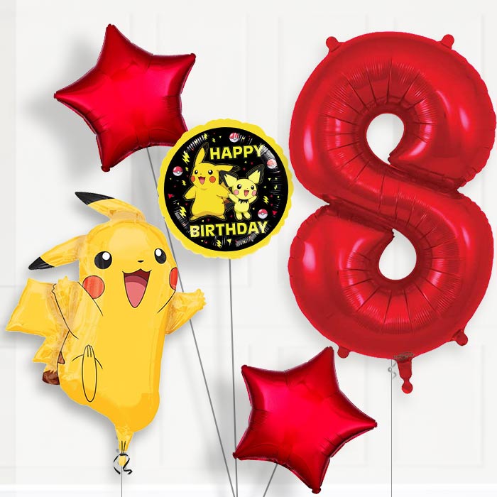 Pokemon Pikachu Birthday Balloon Package Choose Your Number