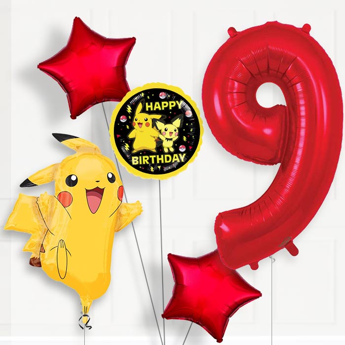 Pokemon Pikachu Birthday Balloon Package Choose Your Number