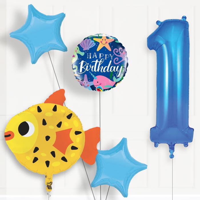 Puffer Fish Birthday Balloon Package Choose Your Number