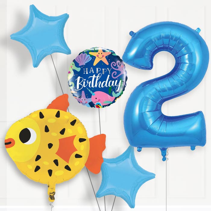 Puffer Fish Birthday Balloon Package Choose Your Number