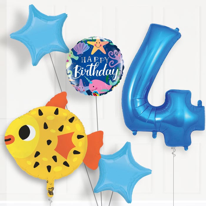 Puffer Fish Birthday Balloon Package Choose Your Number
