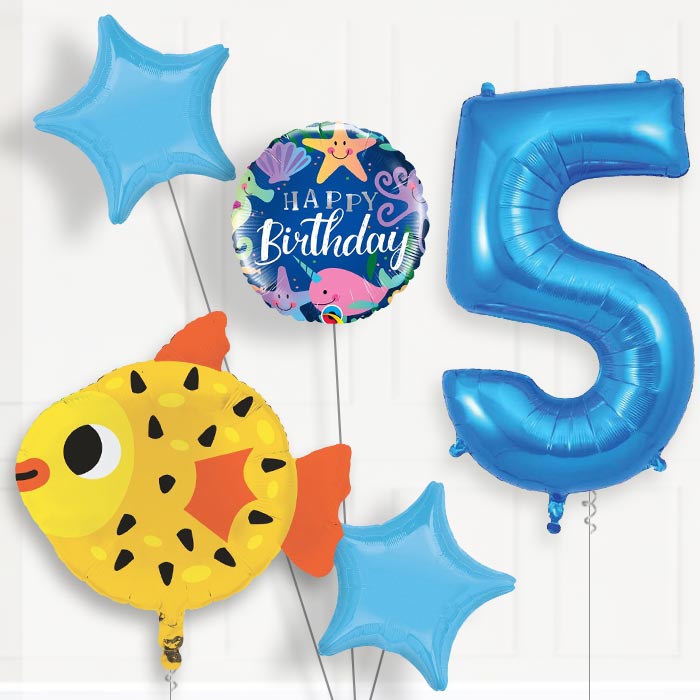 Puffer Fish Birthday Balloon Package Choose Your Number