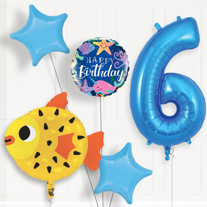 Puffer Fish Birthday Balloon Package Choose Your Number