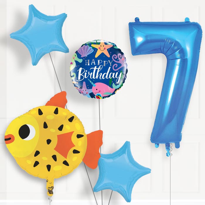 Puffer Fish Birthday Balloon Package Choose Your Number