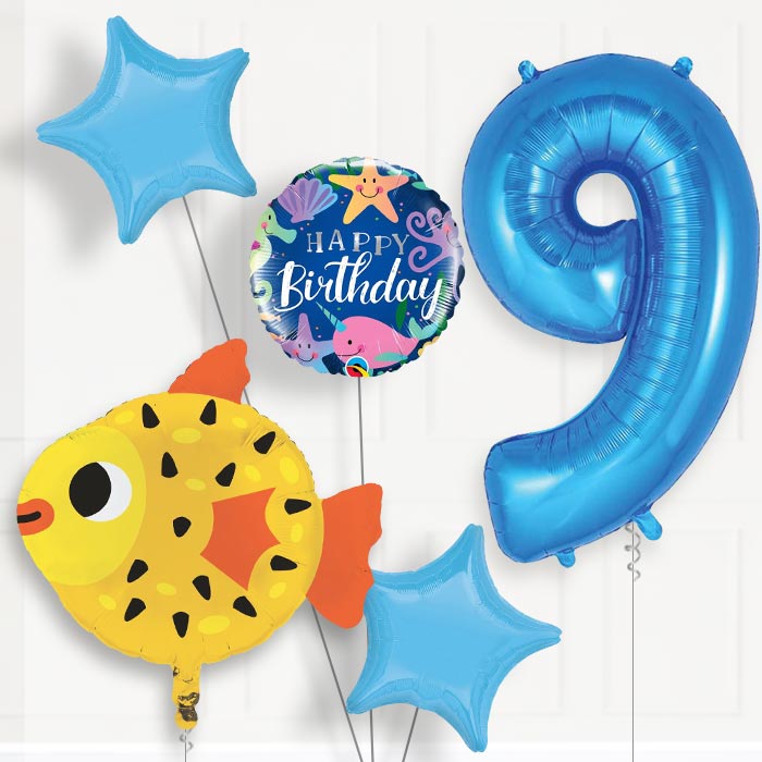 Puffer Fish Birthday Balloon Package Choose Your Number