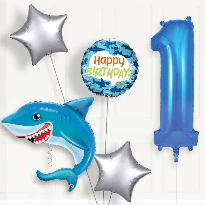 Shark Birthday Balloon Package Choose Your Number