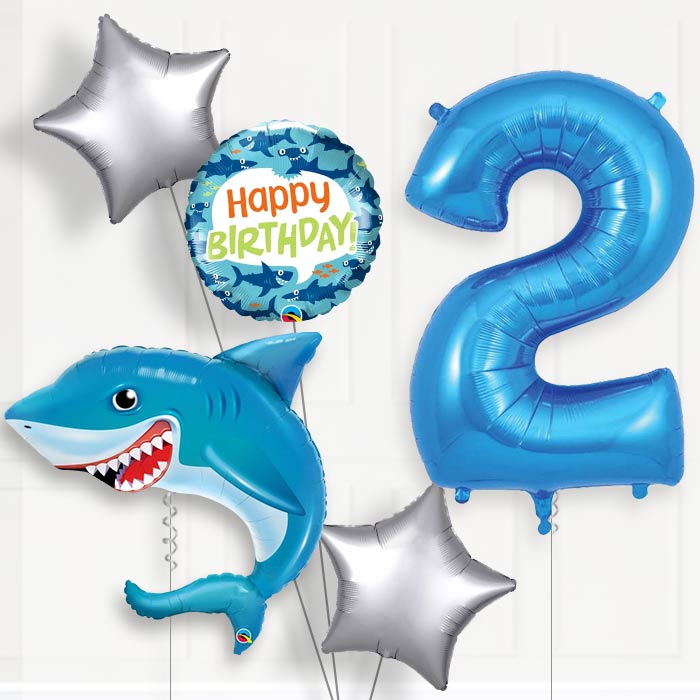 Shark Birthday Balloon Package Choose Your Number