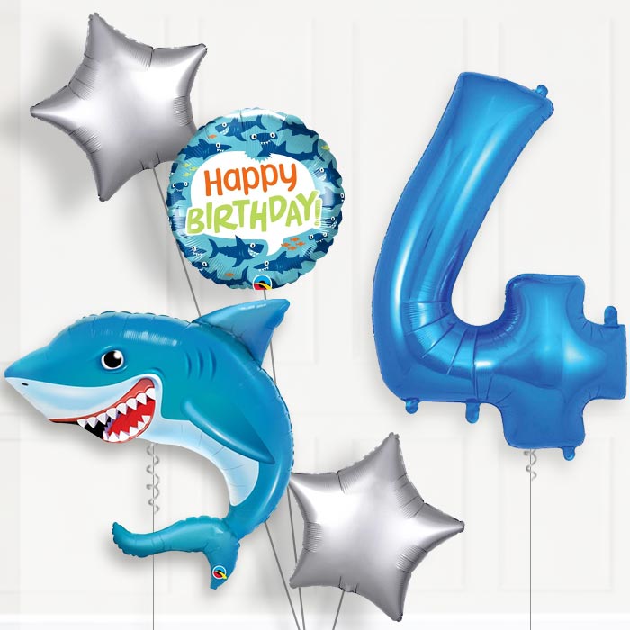 Shark Birthday Balloon Package Choose Your Number