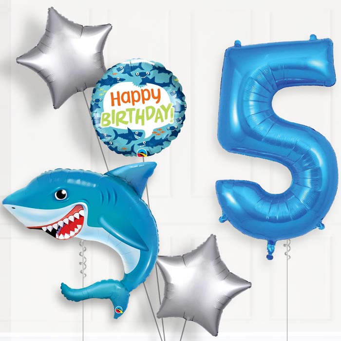 Shark Birthday Balloon Package Choose Your Number