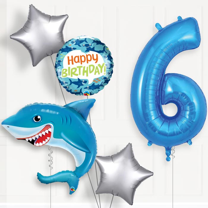 Shark Birthday Balloon Package Choose Your Number