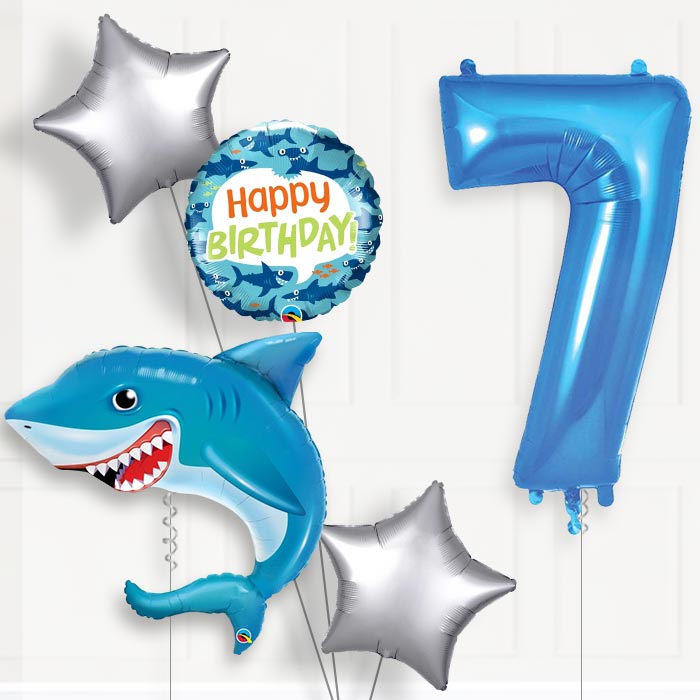 Shark Birthday Balloon Package Choose Your Number