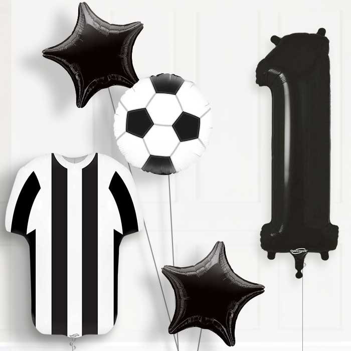 Black and White Football Shirt Birthday Package Choose Your Number