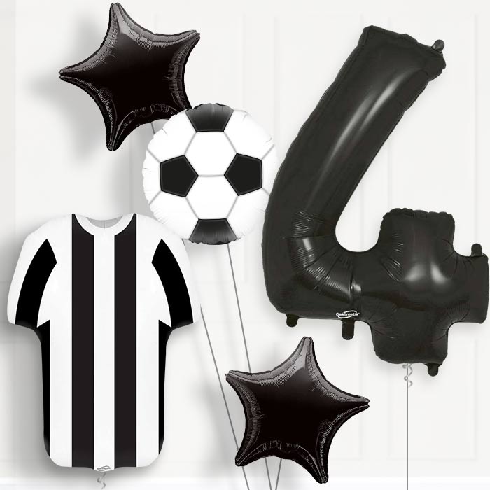 Black and White Football Shirt Birthday Package Choose Your Number