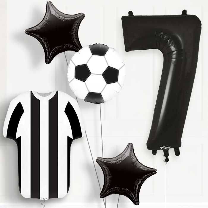 Black and White Football Shirt Birthday Package Choose Your Number