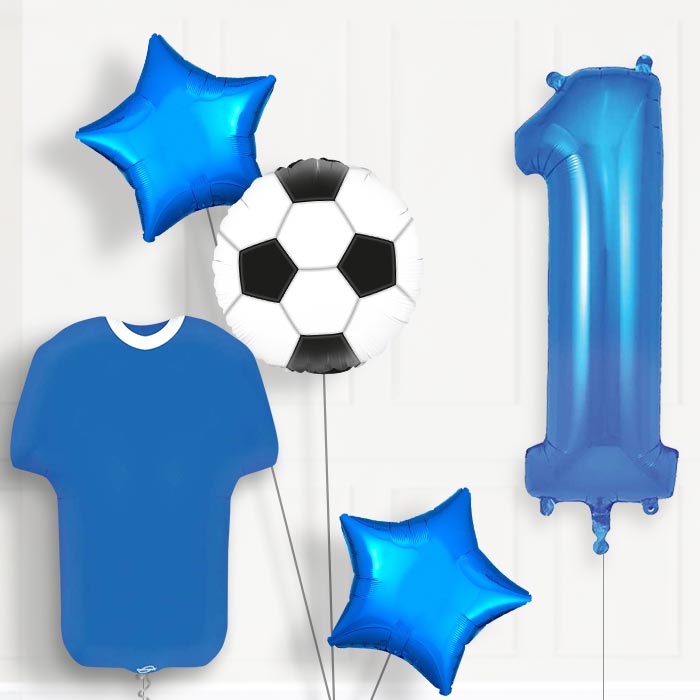 Blue Football Shirt Birthday Package Choose Your Number