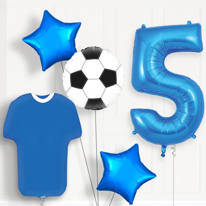 Blue Football Shirt Birthday Package Choose Your Number