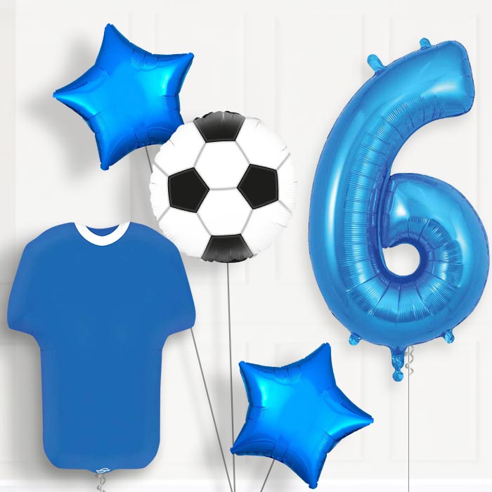 Blue Football Shirt Birthday Package Choose Your Number
