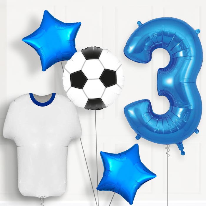 Blue and White Football Shirt Birthday Package Choose Your Number