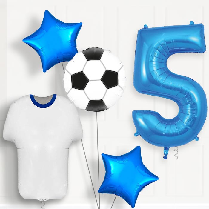 Blue and White Football Shirt Birthday Package Choose Your Number