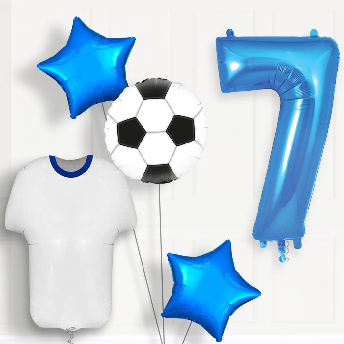 Blue and White Football Shirt Birthday Package Choose Your Number